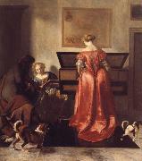 OCHTERVELT, Jacob A Woman Playing a Virgind,AnotherSinging and a man Playing a Violin china oil painting reproduction